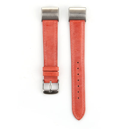For Fitbit Charge 2 Fresh Style Leather Replacement Strap Watchband(Orange)-garmade.com