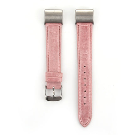 For Fitbit Charge 2 Fresh Style Leather Replacement Strap Watchband(Pink)-garmade.com