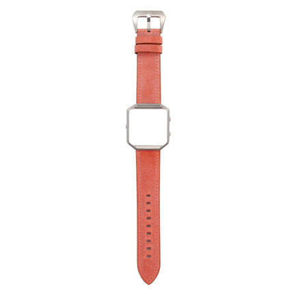For Fitbit Blaze Fresh Style Leather Replacement Strap Watchband(Orange)-garmade.com