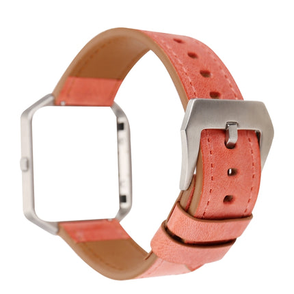 For Fitbit Blaze Fresh Style Leather Replacement Strap Watchband(Orange)-garmade.com