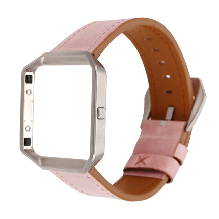 For Fitbit Blaze Fresh Style Leather Replacement Strap Watchband(Pink)-garmade.com