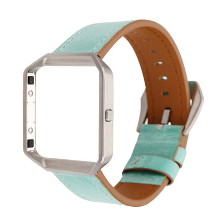 For Fitbit Blaze Fresh Style Leather Replacement Strap Watchband(Green)-garmade.com