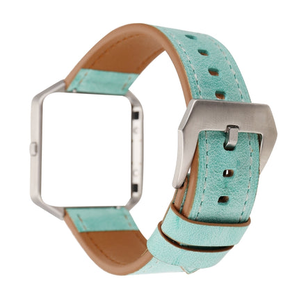 For Fitbit Blaze Fresh Style Leather Replacement Strap Watchband(Green)-garmade.com