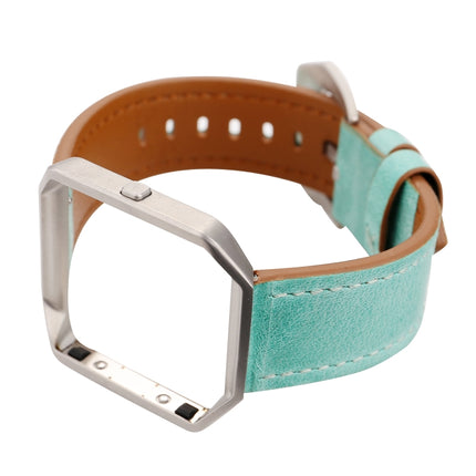 For Fitbit Blaze Fresh Style Leather Replacement Strap Watchband(Green)-garmade.com