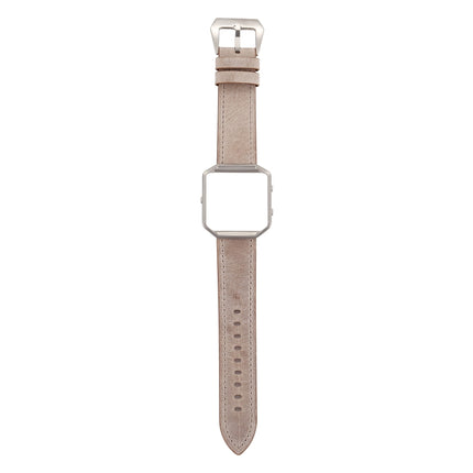 For Fitbit Blaze Fresh Style Leather Replacement Strap Watchband(Brown)-garmade.com