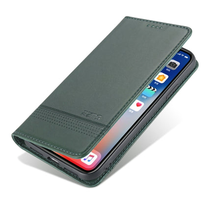 AZNS Magnetic Calf Texture Horizontal Flip Leather Case with Card Slots & Holder & Wallet For iPhone X / XS(Dark Green)-garmade.com