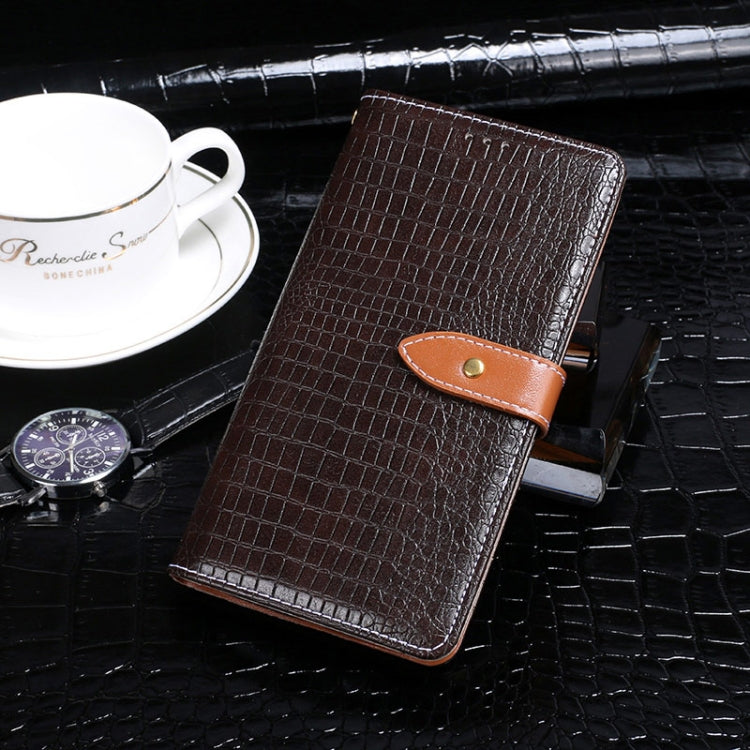 idewei Crocodile Texture Horizontal Flip Leather Case with Holder & Card Slots & Wallet For iPhone 12(Dark Brown)-garmade.com