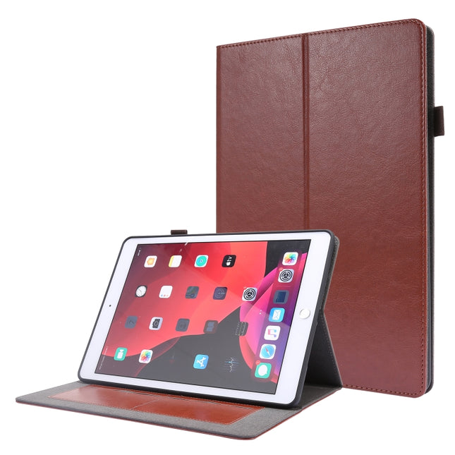 For iPad 10.2 / iPad Pro 10.5 Crazy Horse Texture Horizontal Flip Leather Case with 2-folding Holder & Card Slot(Brown)-garmade.com