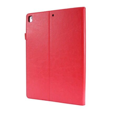 For iPad 10.2 / iPad Pro 10.5 Crazy Horse Texture Horizontal Flip Leather Case with 2-folding Holder & Card Slot(Red)-garmade.com