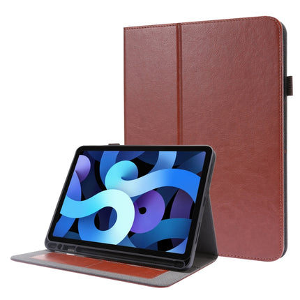 For iPad Pro 12.9 inch (2020) Crazy Horse Texture Horizontal Flip Leather Tablet Case with 2-folding Holder & Card Slot(Brown)-garmade.com