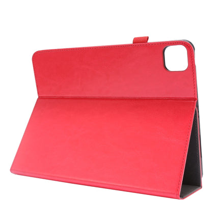 For iPad Pro 12.9 inch (2020) Crazy Horse Texture Horizontal Flip Leather Tablet Case with 2-folding Holder & Card Slot(Red)-garmade.com