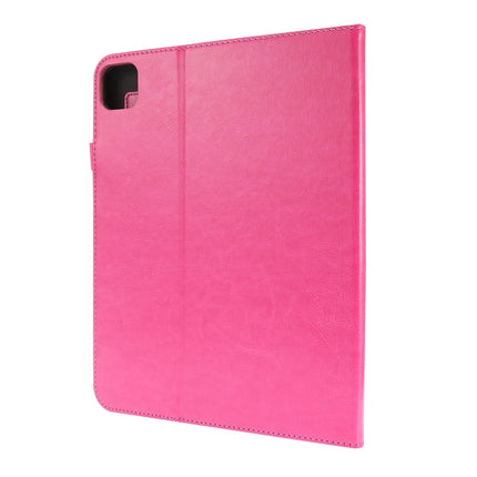 For iPad Pro 11 inch /iPad Air 2022 / 2020 10.9 Crazy Horse Texture Horizontal Flip Leather Case with 2-folding Holder & Card Slot(Rose Red)-garmade.com