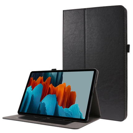For Samsung Galaxy Tab S8+ / Tab S8 Plus / Tab S7 FE / Tab S7+ / T970 Crazy Horse Texture Horizontal Flip Leather Case with 2-folding Holder & Card Slot(Black)-garmade.com
