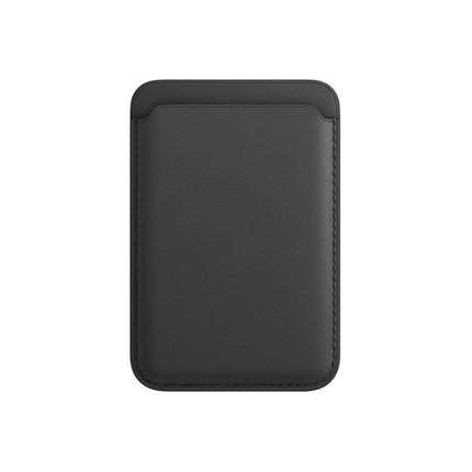 Leather Wallet Pouch Card Holder Card Case with Magsafing Magnetic for iPhone 12 mini, iPhone 12, iPhone 12 Pro, iPhone 12 Pro Max(Black)-garmade.com