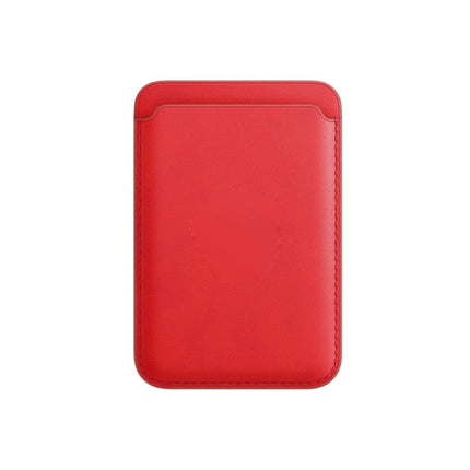 Leather Wallet Pouch Card Holder Card Case with Magsafing Magnetic for iPhone 12 mini, iPhone 12, iPhone 12 Pro, iPhone 12 Pro Max (Red)-garmade.com