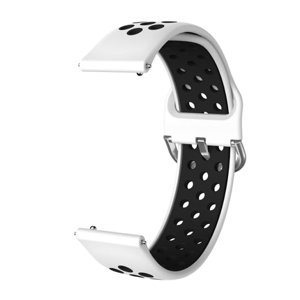 For Samsung Galaxy Watch Active2 44mm Two-color Silicone Replacement Strap Watchband(White+Black)-garmade.com