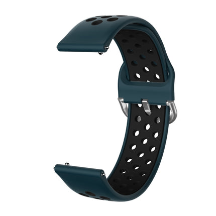 For Samsung Galaxy Watch Active2 44mm Two-color Silicone Replacement Strap Watchband(Green+Black)-garmade.com