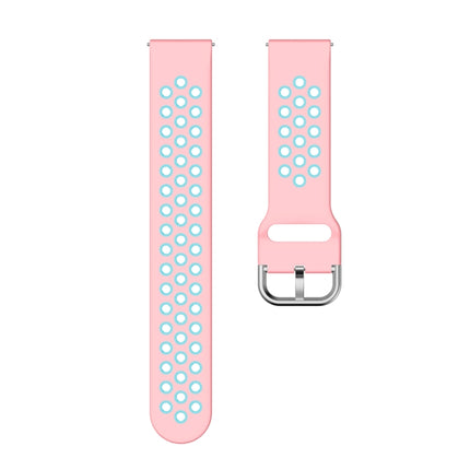 For Samsung Galaxy Watch Active2 44mm Two-color Silicone Replacement Strap Watchband(Light Pink+Mint Green)-garmade.com