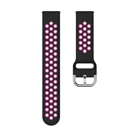 For Samsung Galaxy Watch Active2 44mm Two-color Silicone Replacement Strap Watchband(Black+Rose Red)-garmade.com