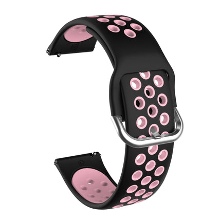 For Samsung Galaxy Watch Active2 44mm Two-color Silicone Replacement Strap Watchband(Black+Pink)-garmade.com