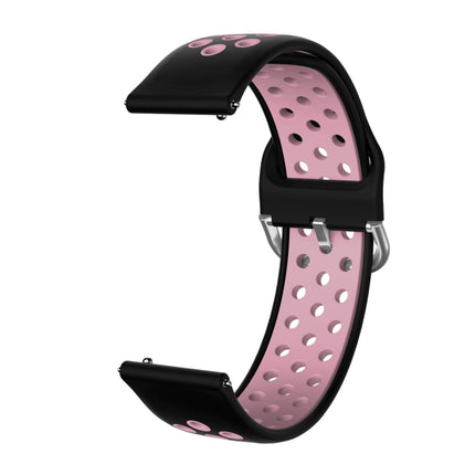 For Samsung Galaxy Watch Active2 44mm Two-color Silicone Replacement Strap Watchband(Black+Pink)-garmade.com