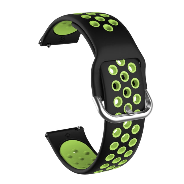 For Samsung Galaxy Watch Active2 44mm Two-color Silicone Replacement Strap Watchband(Black+Lime Green)-garmade.com