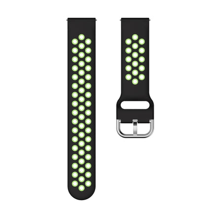 For Samsung Galaxy Watch Active2 44mm Two-color Silicone Replacement Strap Watchband(Black+Lime Green)-garmade.com