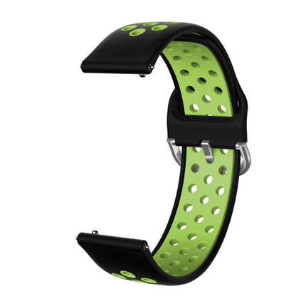 For Samsung Galaxy Watch Active2 44mm Two-color Silicone Replacement Strap Watchband(Black+Lime Green)-garmade.com