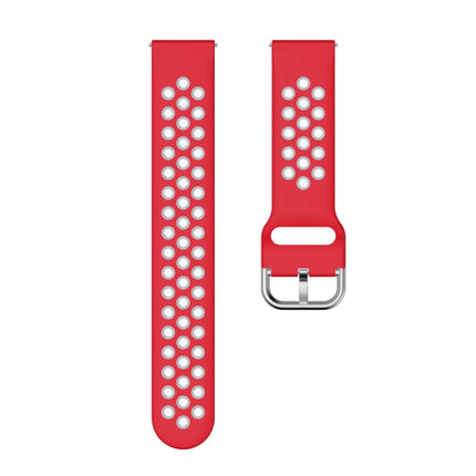 For Samsung Galaxy Watch Active2 44mm Two-color Silicone Replacement Strap Watchband(Red Grey)-garmade.com