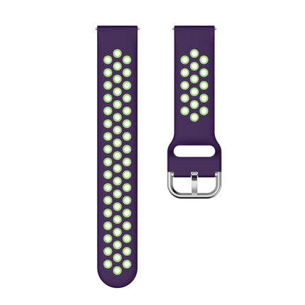 For Samsung Galaxy Watch Active2 44mm Two-color Silicone Replacement Strap Watchband(Purple+Lime Green)-garmade.com