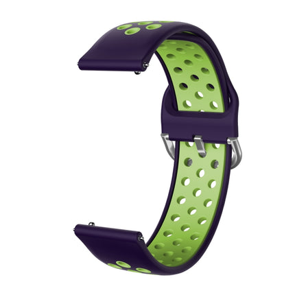 For Samsung Galaxy Watch Active2 44mm Two-color Silicone Replacement Strap Watchband(Purple+Lime Green)-garmade.com
