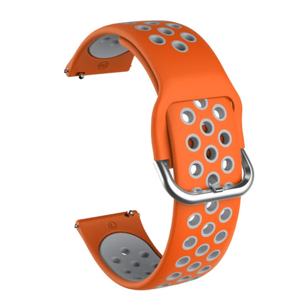 For Samsung Galaxy Watch Active2 44mm Two-color Silicone Replacement Strap Watchband(Orange+Grey)-garmade.com
