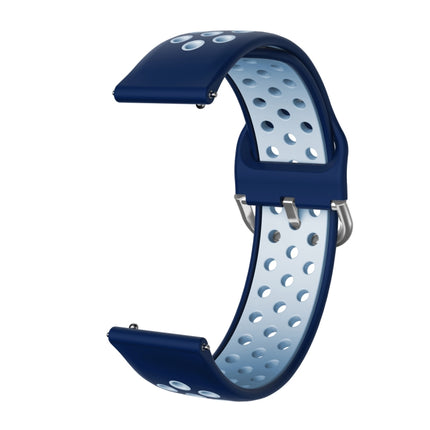 For Samsung Galaxy Watch Active2 44mm Two-color Silicone Replacement Strap Watchband(Blue+Grey)-garmade.com