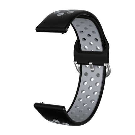 For Samsung Galaxy Watch Active2 44mm Two-color Silicone Replacement Strap Watchband(Black+Grey)-garmade.com