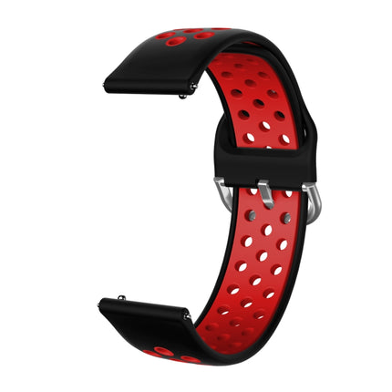 For Samsung Galaxy Watch Active2 44mm Two-color Silicone Replacement Strap Watchband(Black+Red)-garmade.com