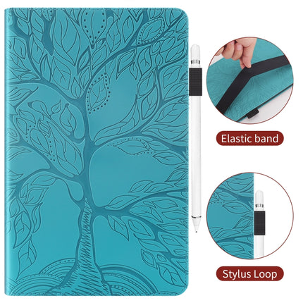 Life Tree Series Horizontal Flip Leather Case with Holder & Card Slots & Pen Slot & Sleep / Wake-up Function For iPad 9.7 (2018) / (2017)(Lake Blue)-garmade.com