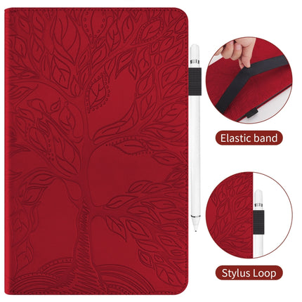 For iPad 10.2 / iPad Pro 10.5 inch Life Tree Series Horizontal Flip Leather Case with Holder & Card Slots & Pen Slot & Sleep / Wake-up Function(Red)-garmade.com