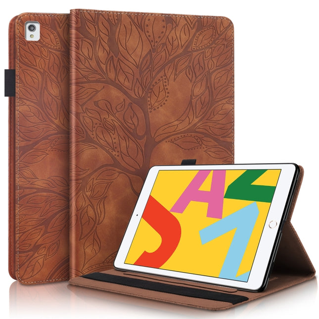 For iPad 10.2 / iPad Pro 10.5 inch Life Tree Series Horizontal Flip Leather Case with Holder & Card Slots & Pen Slot & Sleep / Wake-up Function(Brown)-garmade.com