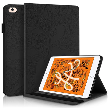 Life Tree Series Horizontal Flip Leather Case with Holder & Card Slots & Pen Slot & Sleep / Wake-up Function For iPad mini (2019) / 4 / 3 / 2 / 1(Black)-garmade.com