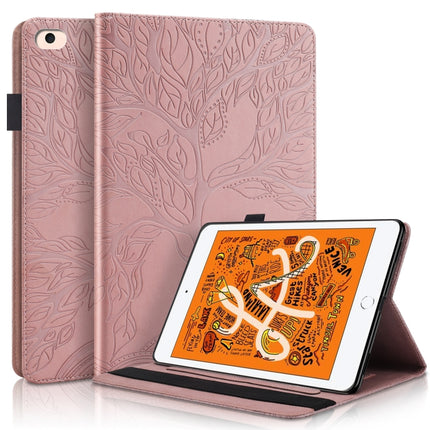 Life Tree Series Horizontal Flip Leather Case with Holder & Card Slots & Pen Slot & Sleep / Wake-up Function For iPad mini (2019) / 4 / 3 / 2 / 1(Rose Gold)-garmade.com