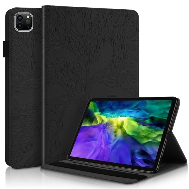 For iPad Pro 11 (2020) Life Tree Series Horizontal Flip Leather Tablet Case with Holder & Card Slots & Pen Slot & Sleep / Wake-up Function(Black)-garmade.com