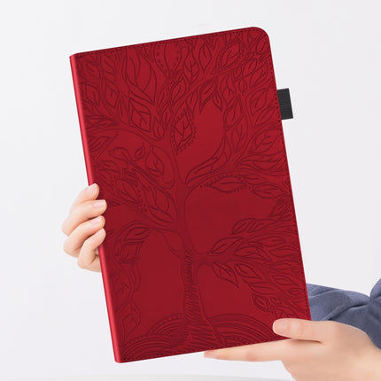 For iPad Pro 11 (2020) Life Tree Series Horizontal Flip Leather Tablet Case with Holder & Card Slots & Pen Slot & Sleep / Wake-up Function(Red)-garmade.com