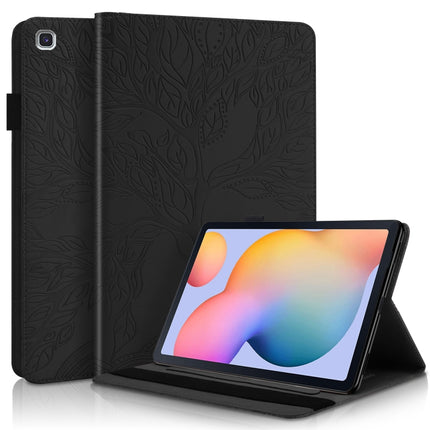 For Samsung Galaxy Tab S6 Lite P610 Life Tree Series Horizontal Flip Leather Case with Holder & Card Slots & Pen Slot(Black)-garmade.com