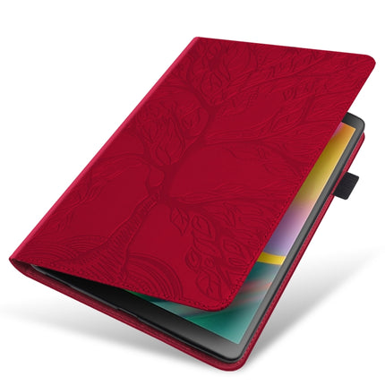 For Samsung Galaxy Tab S6 Lite P610 Life Tree Series Horizontal Flip Leather Case with Holder & Card Slots & Pen Slot(Red)-garmade.com