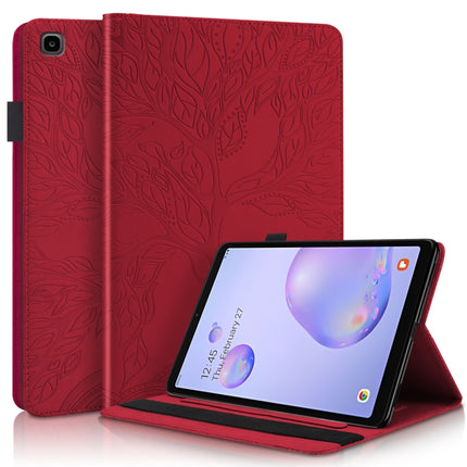 For Samsung Galaxy Tab A 8.0 (2019) T290 Life Tree Series Horizontal Flip Leather Case with Holder & Card Slots & Pen Slot(Red)-garmade.com