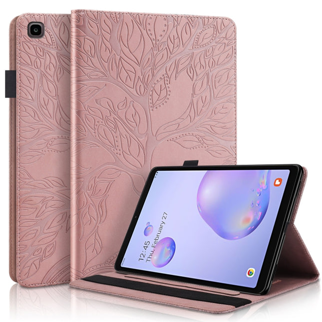 For Samsung Galaxy Tab A 8.0 (2019) T290 Life Tree Series Horizontal Flip Leather Case with Holder & Card Slots & Pen Slot(Rose Gold)-garmade.com