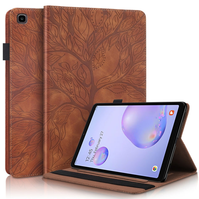 For Samsung Galaxy Tab A 8.0 (2019) T290 Life Tree Series Horizontal Flip Leather Case with Holder & Card Slots & Pen Slot(Brown)-garmade.com