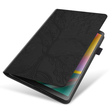 For Samsung Galaxy Tab A 10.1 (2016) T580/T585 Life Tree Series Horizontal Flip Leather Case with Holder & Card Slots & Pen Slot(Black)-garmade.com