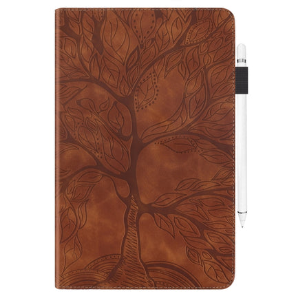 For Samsung Galaxy Tab A 10.1 (2016) T580/T585 Life Tree Series Horizontal Flip Leather Case with Holder & Card Slots & Pen Slot(Brown)-garmade.com