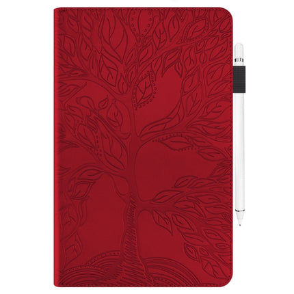 For Samsung Galaxy Tab A 10.5 T590 Life Tree Series Horizontal Flip Leather Case with Holder & Card Slots & Pen Slot(Red)-garmade.com